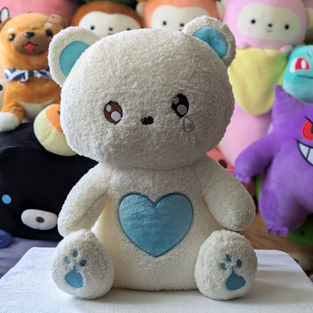 Round 1 Exclusive 14" White Heart Bear Plush